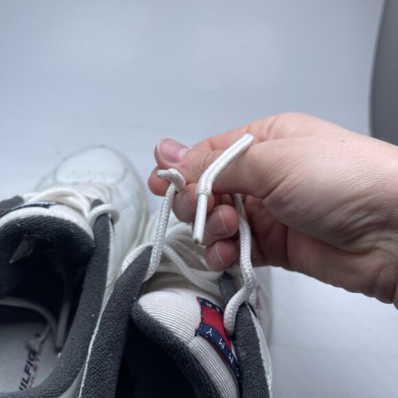 Vtg Tommy Hilfiger Men 7 US Sneakers White Leather Red Logo Retro 90s Rare Read* - Picture 13 of 16